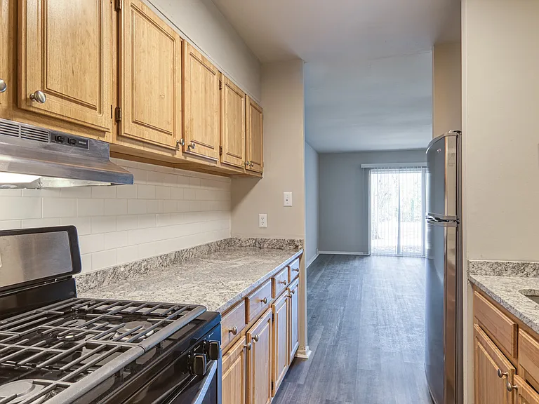The kitchen in a the Garden Unit