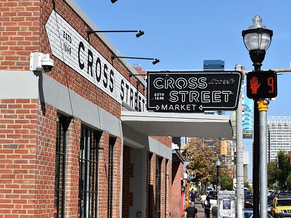 We are just steps away from the historic Cross Street Market!