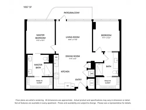 Floor plan 2 Bedroom A