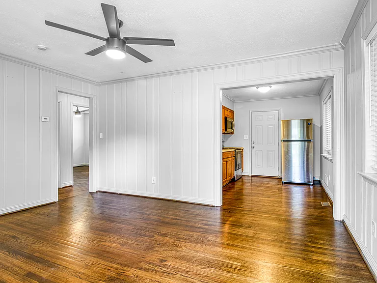 View of the living room and kitchen