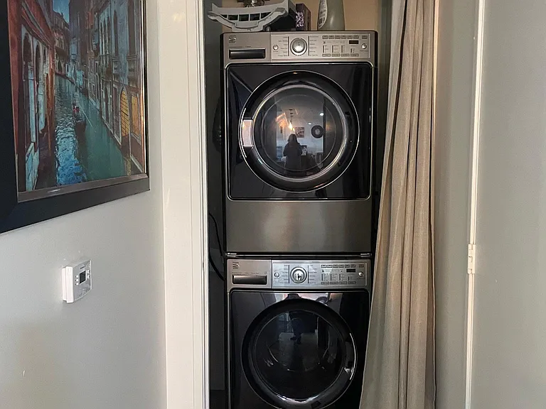 large washer and dryer in unit