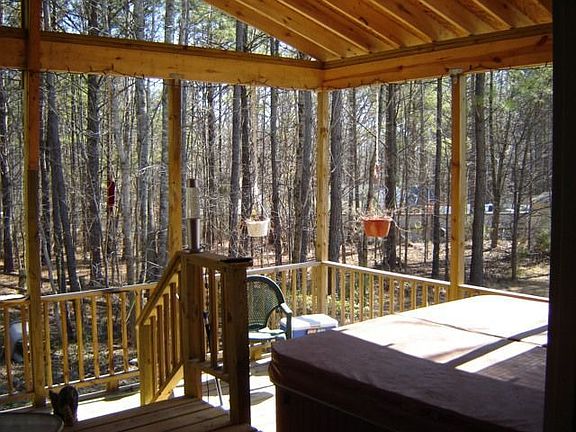 Back deck, hot tub
