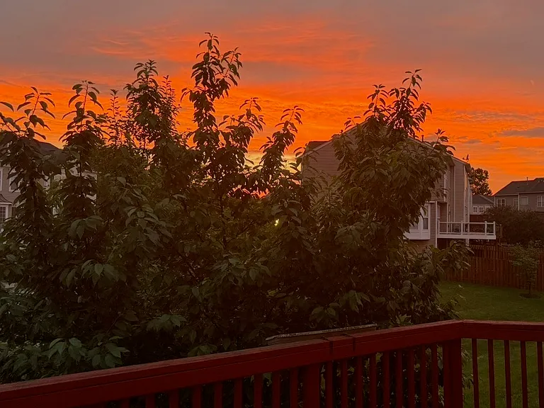 Sunset view from the deck