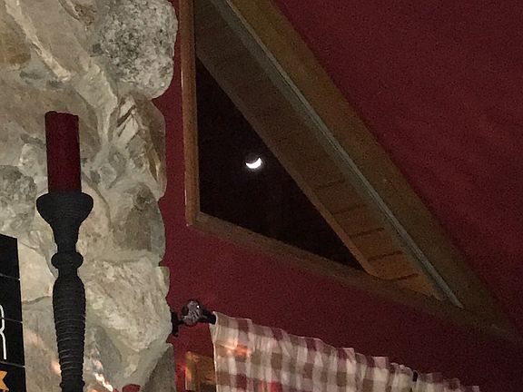 View of the moon from living