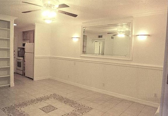 Floor Mosaic, Accent Beveled Mirror, Restate Sconces, Ceilin
