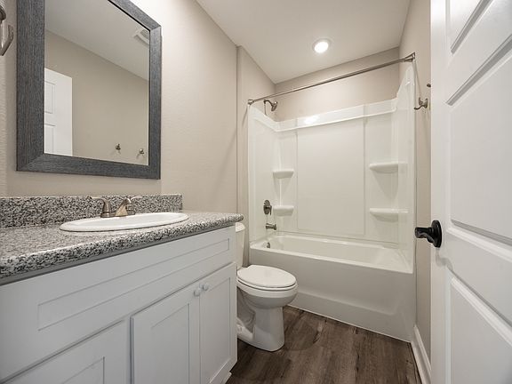 Secondary bathroom in the Opal floorplan at a Meritage Homes community in Gulfport, MS.