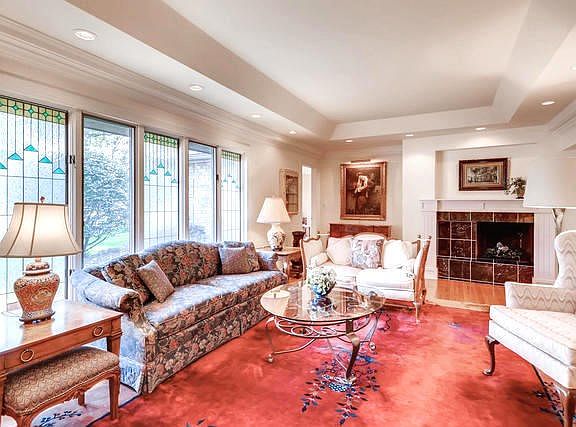Wood burning fireplace  East facing windows