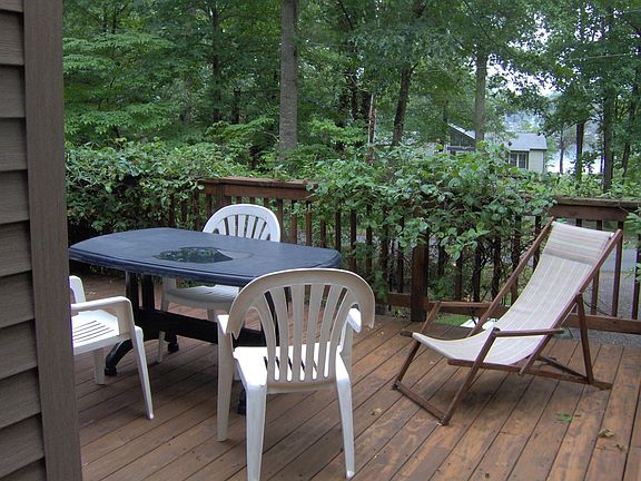 Deck overlooking lake