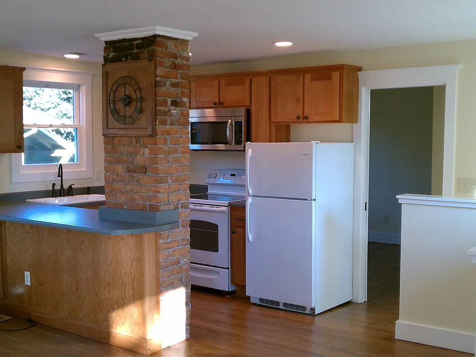 Upstairs open kitchen, living dining room