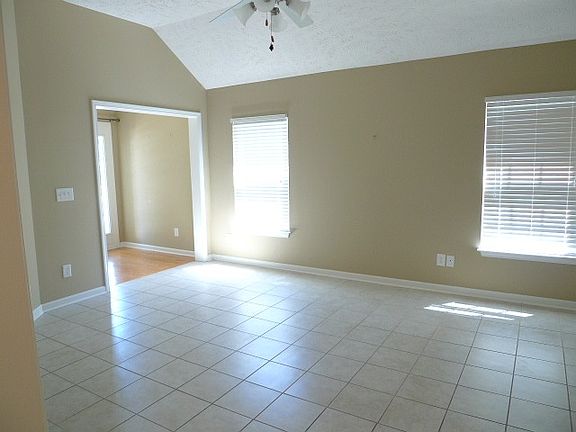 Vaulted ceiling and open floor plan