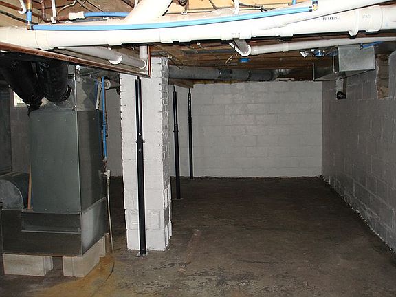 Basement and gas furnace