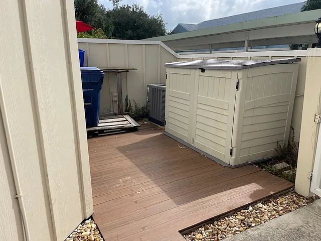 front patio, storage shed
