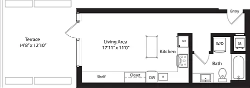 Floor plan S2a with Terrace