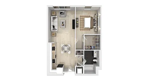 Floor plan BMR A3: 1 Bedroom