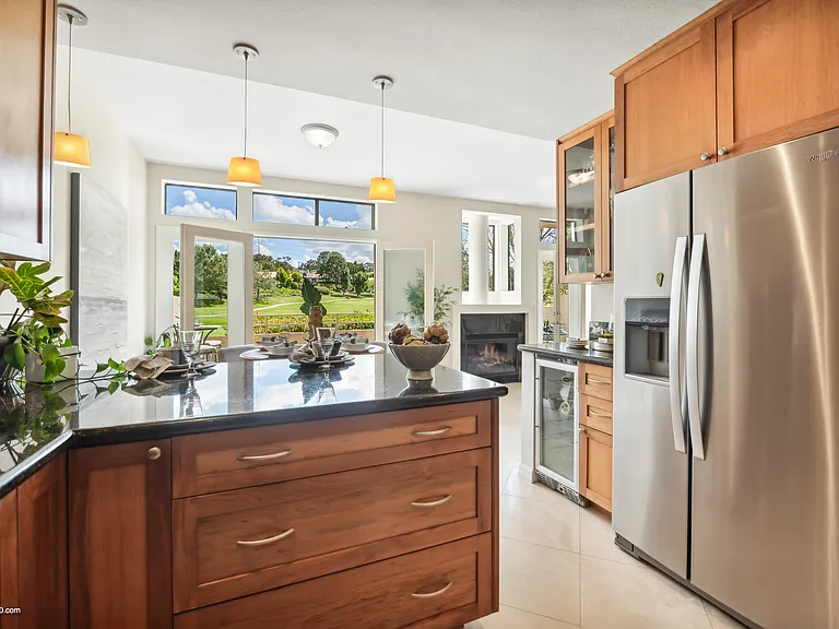 Stainless steel appliances and wine fridge