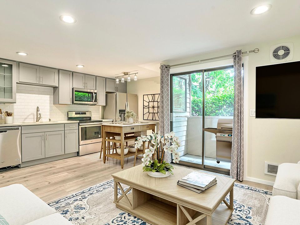 Kitchen and Living room (virtually staged)