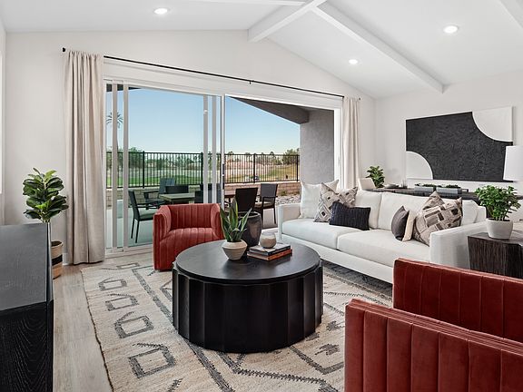 Great room with sliding door