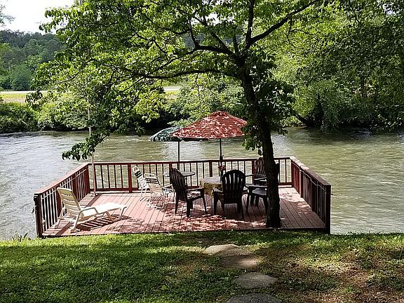 large deck over river