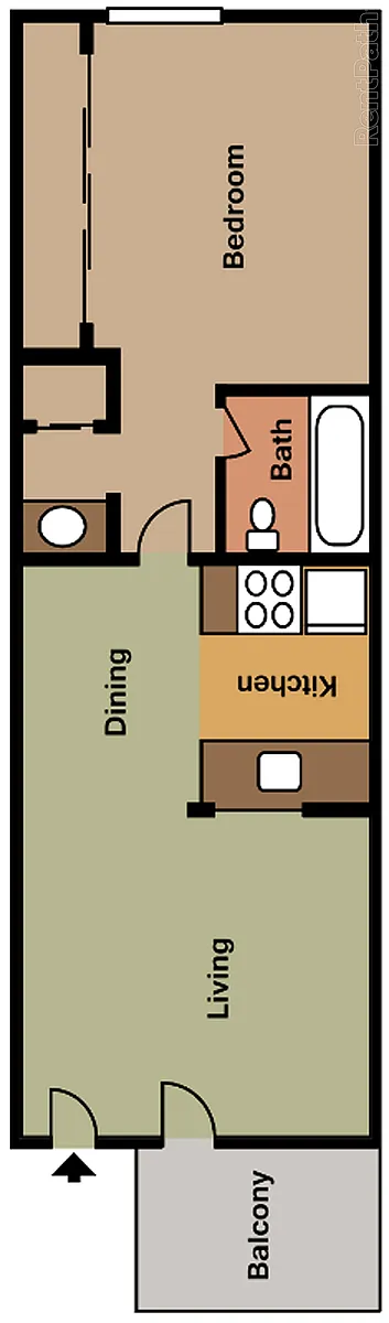 Floor plan Floorplan B 1x1