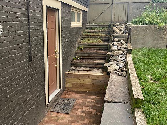 side patio/gardening area