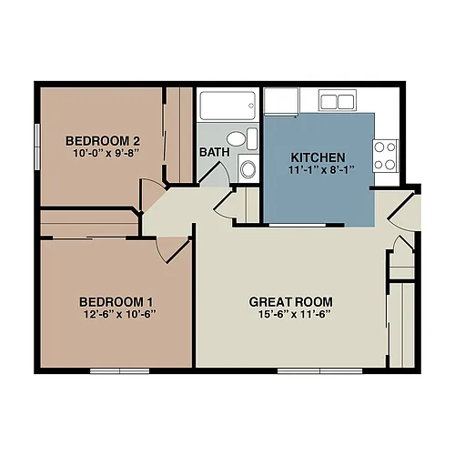 Floor plan 2 Bedroom
