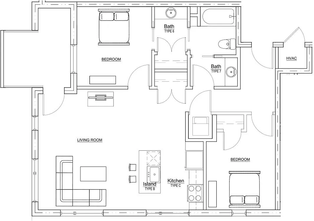 Floor plan Two Bedroom