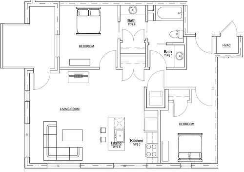 Floor plan Two Bedroom