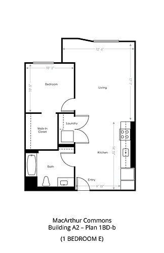 Floor plan 1 Bedroom E