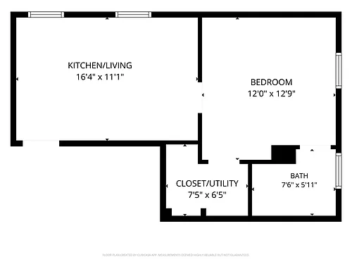 Floor plan Parsonage One Bedroom
