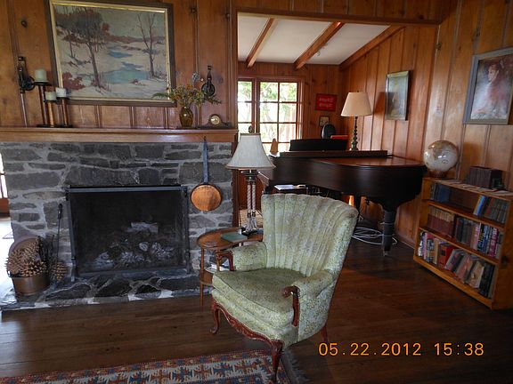 living room with fireplace