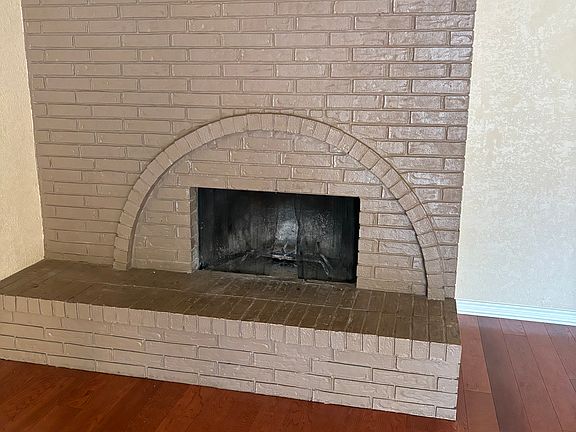 Wood burning fireplace in the living room