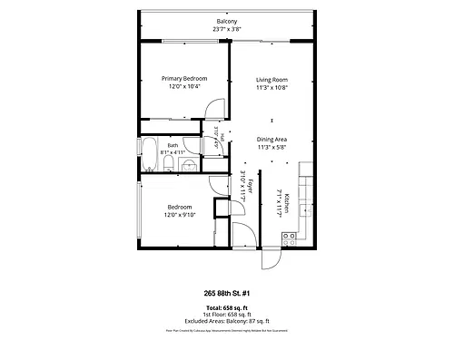 Floor plan 1 - 265 89th St - Parking Included