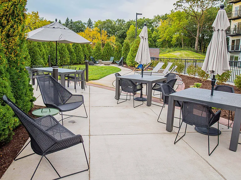 Private Patio - Seating & Fireplace