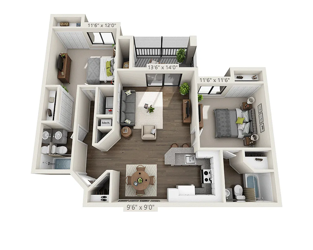 Floor plan Plan B2A