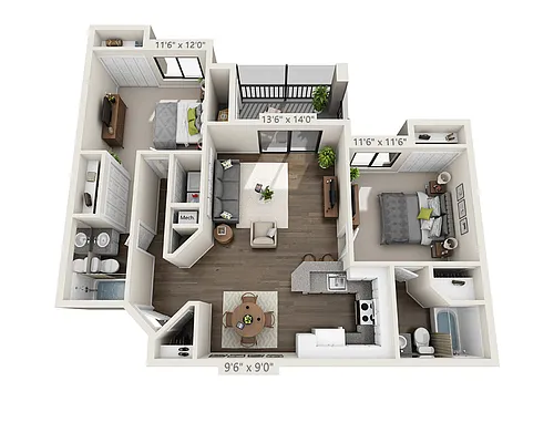 Floor plan Plan B2A