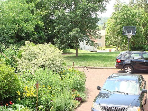 Rear driveway & carriage house