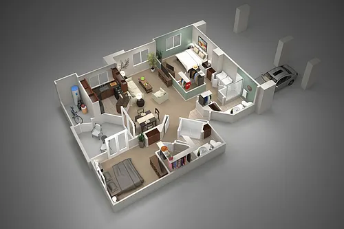 Floor plan Two Bedroom/Two Bath