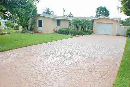 Large Stamped Concrete Driveway