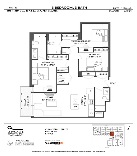 Floor plan 3 Bedroom | Type 13