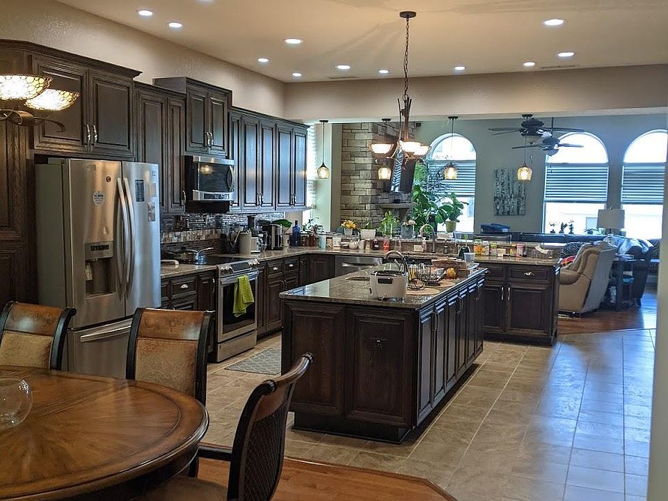 View from dining room to kitchen