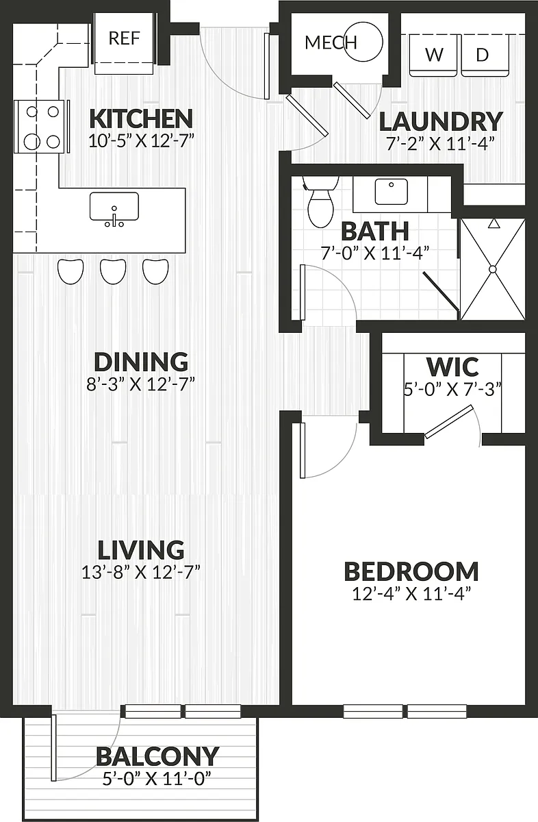 Floor plan 1 Bed/1 Bath-a3