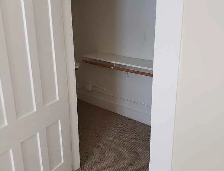 Closet with two hanging rods.