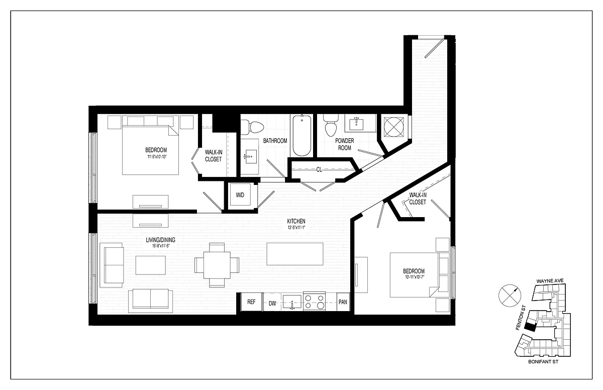 Floor plan 2 Bed 2 Bath C12