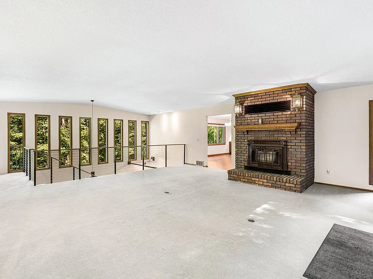 living room has gas fireplace