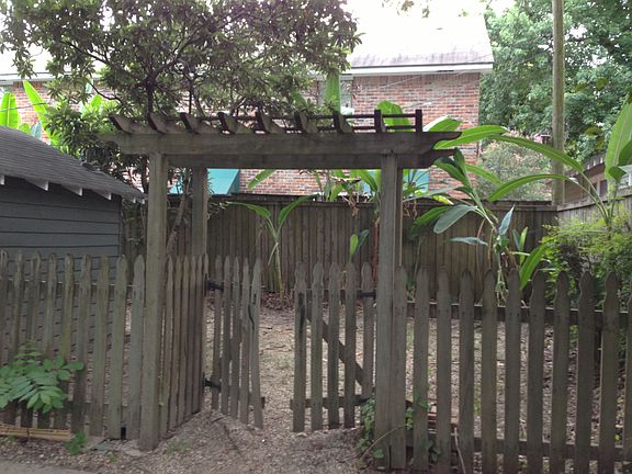 fenced backyard