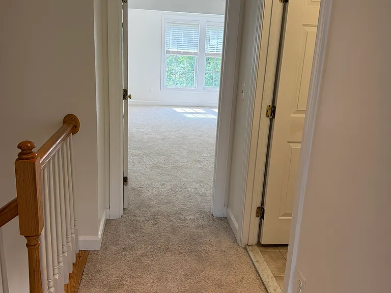 View towards the owner's suite and hall bath on right