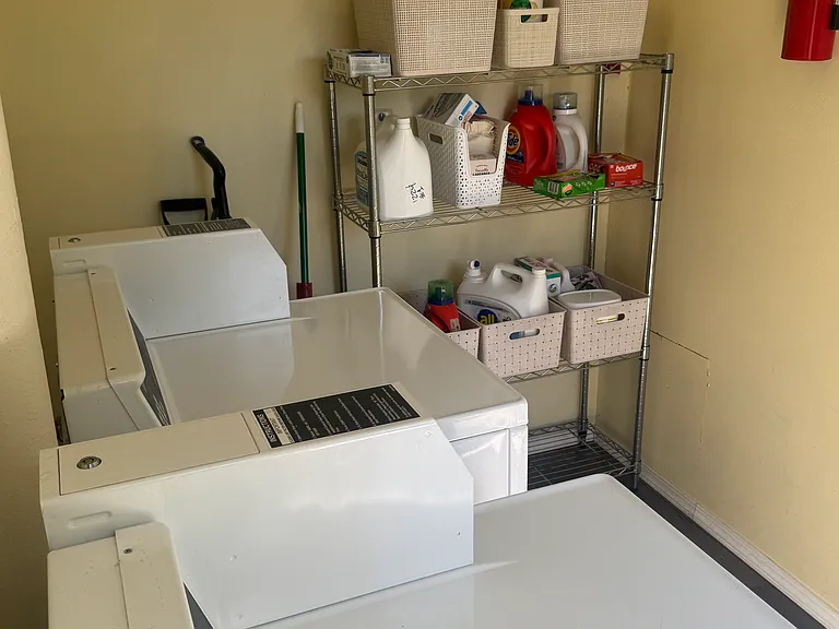 shelves in laundry room