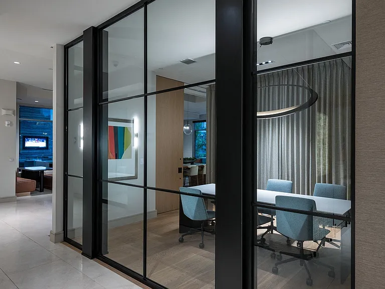 Reserve our private conference room for an extended work space.