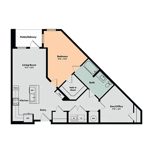 Floor plan 1 Bed / 1 Bath