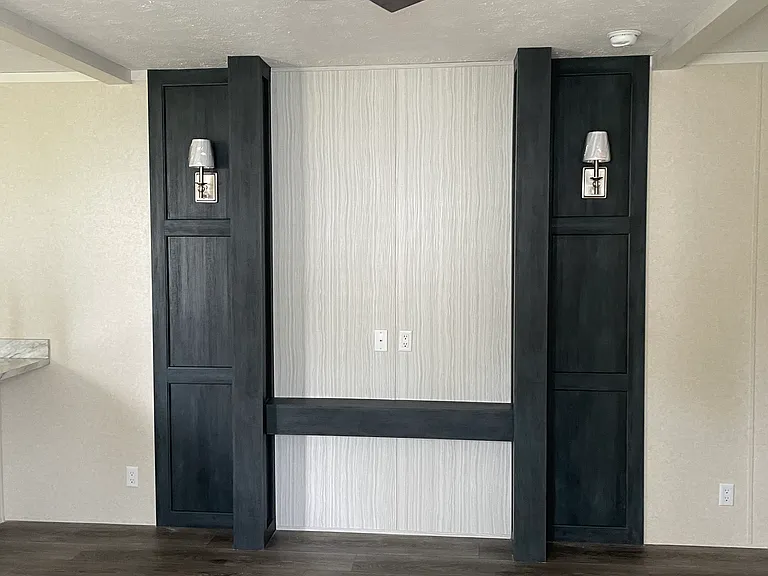 living room with built in